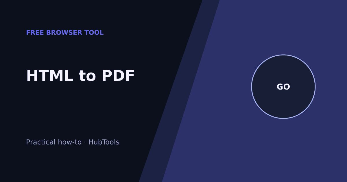 HTML to PDF Checklist: Free Browser Method