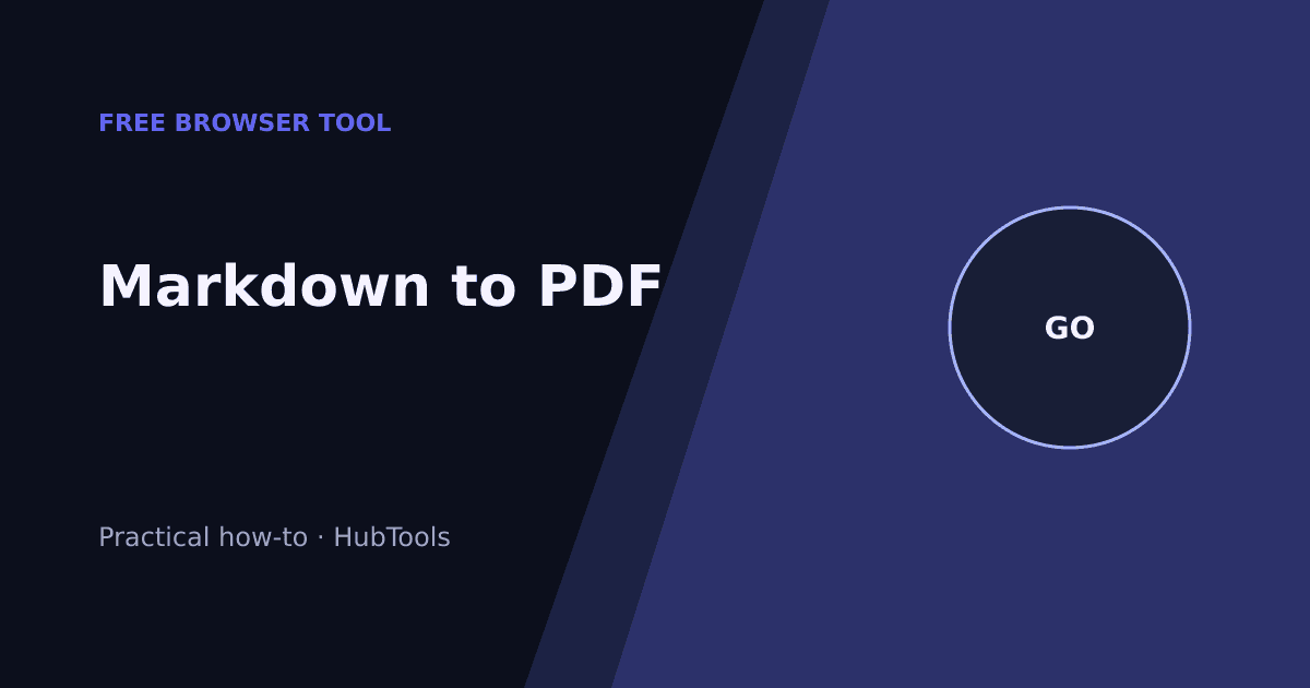 Markdown to PDF Checklist: Free Browser Method