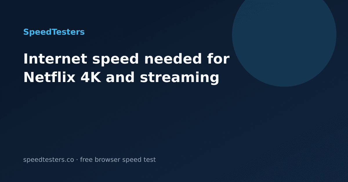 Internet speed for Netflix 4K and streaming: What you need per device