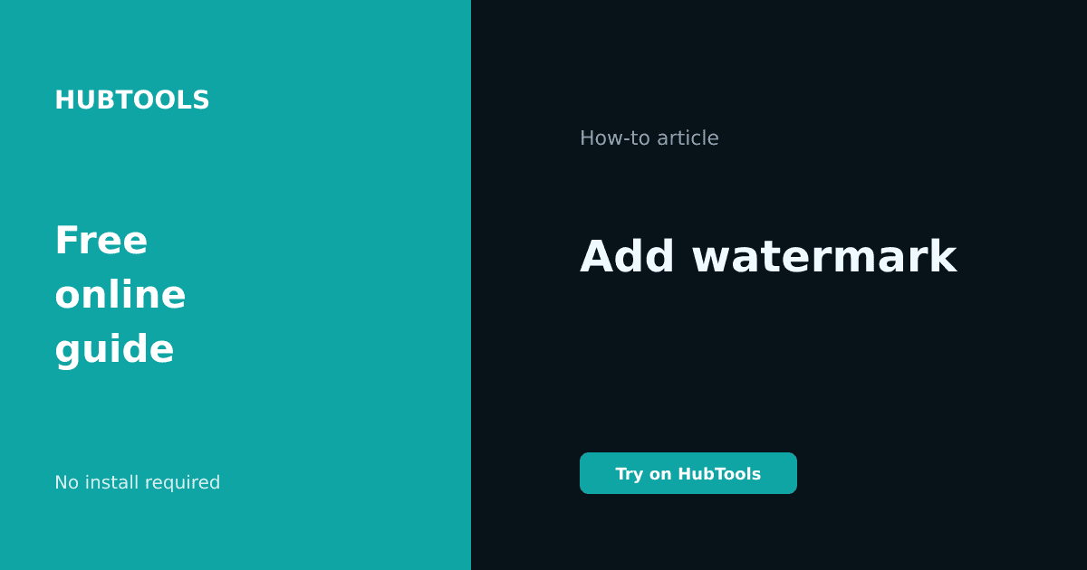 Add Watermark Without the Hassle: A Practical Guide