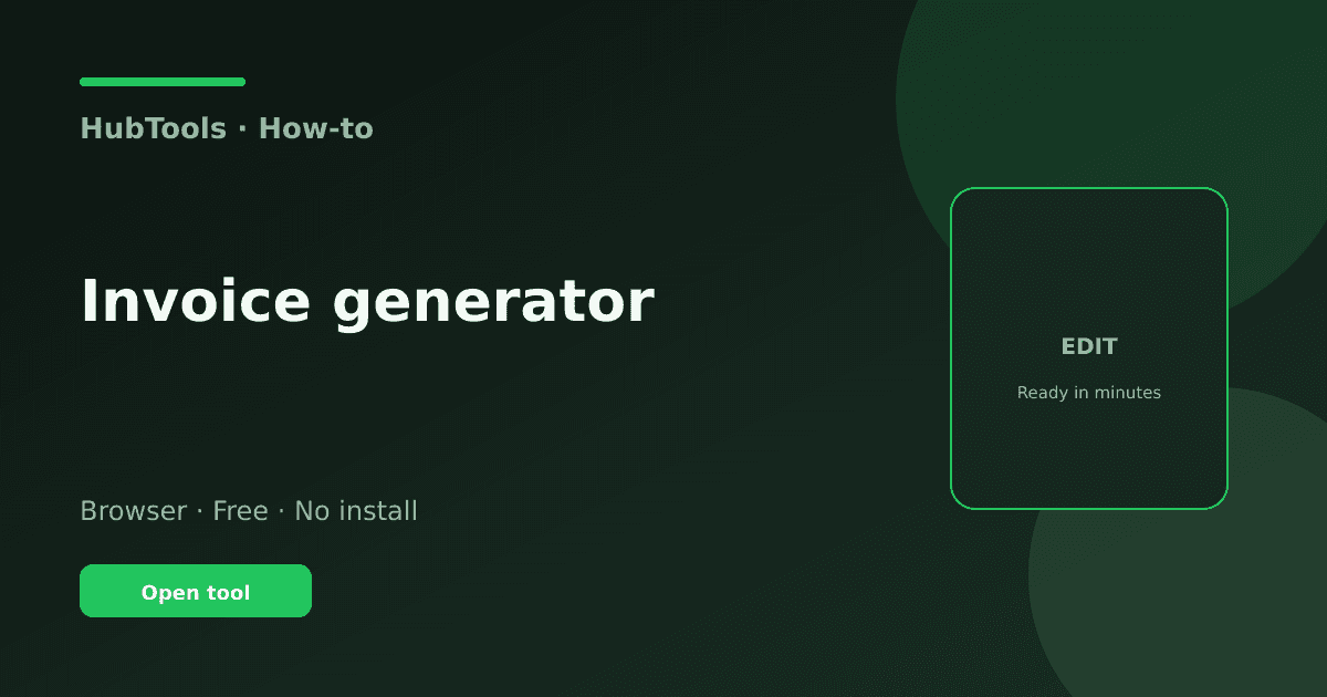 Need an Invoice Generator? Do It in Your Browser