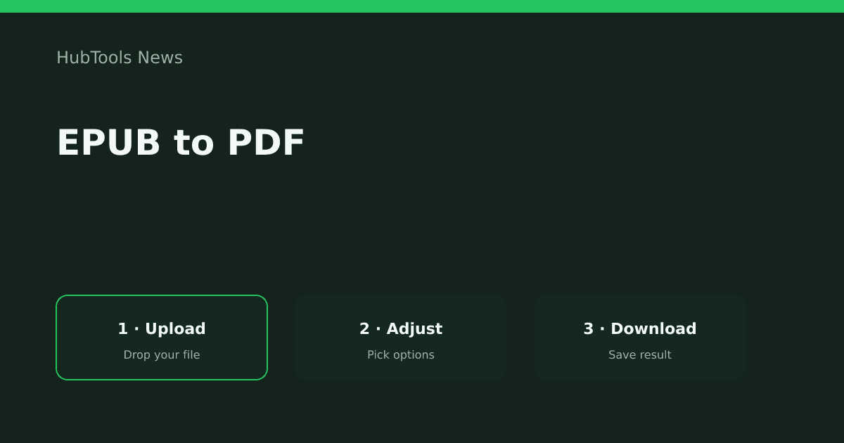 Need to EPUB to PDF? Do It in Your Browser