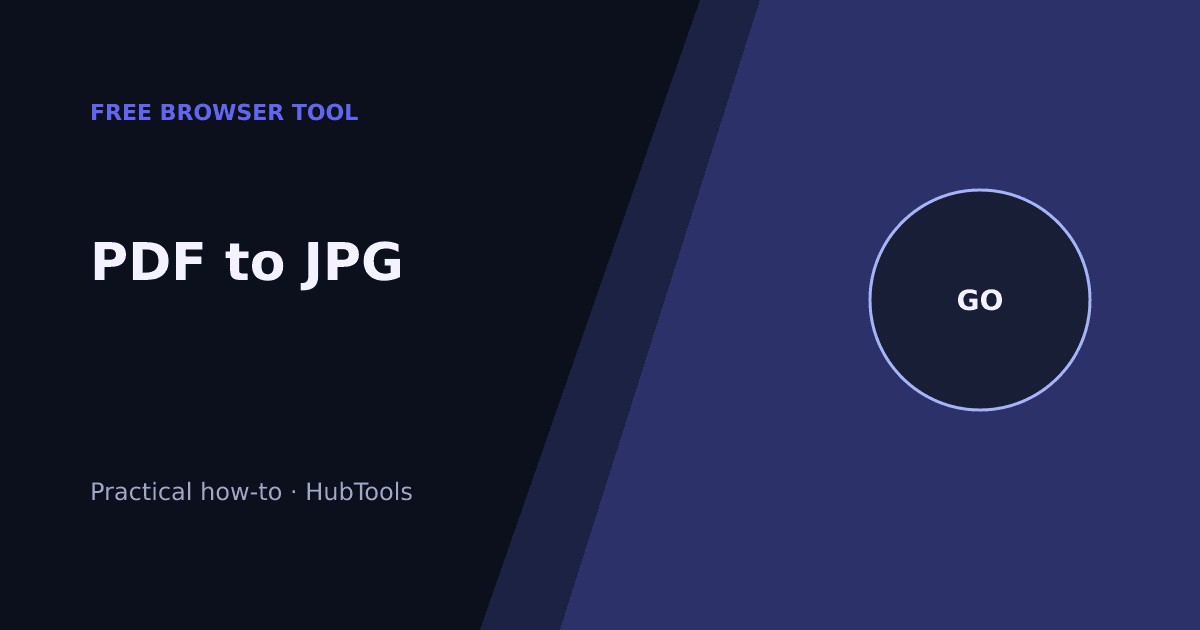 PDF to JPG Checklist: Free Browser Method