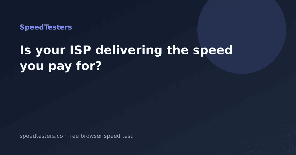 Is Your ISP Delivering the Speed You Pay For?