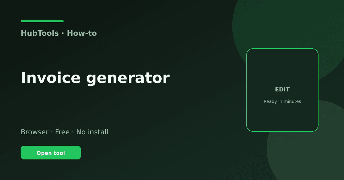 Need an Invoice Generator? Do It in Your Browser