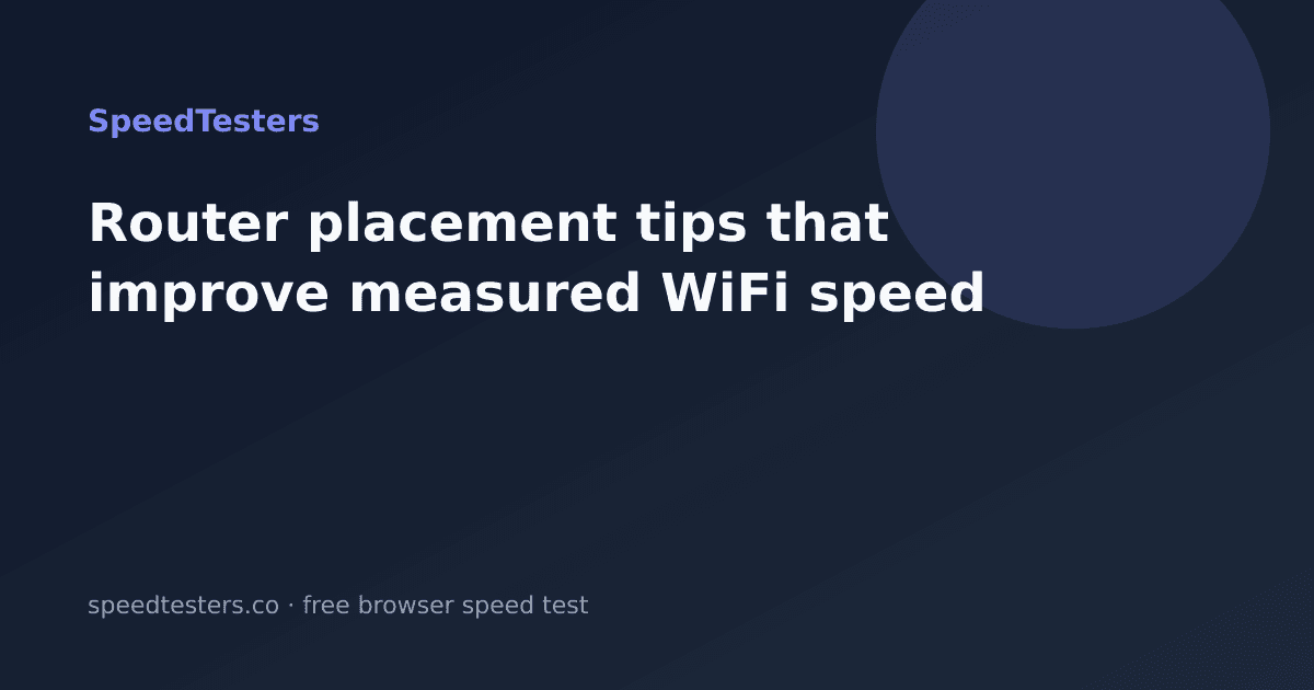 Router Placement Tips That Improve Measured WiFi Speed