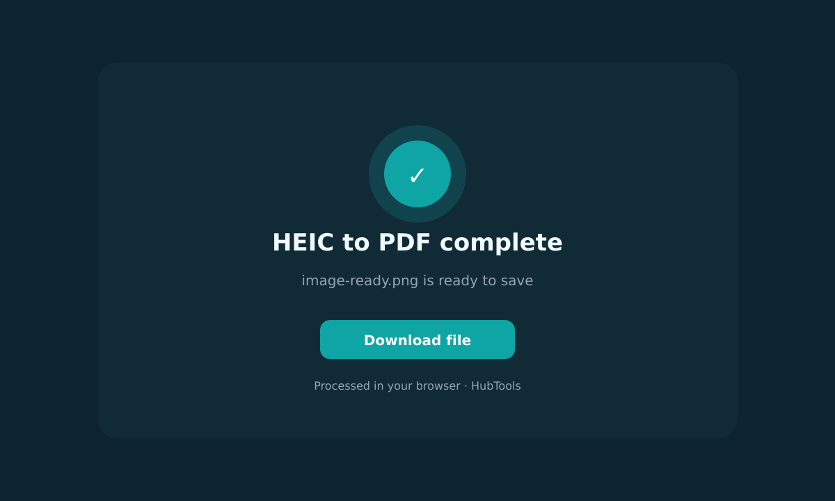 HEIC to PDF download ready