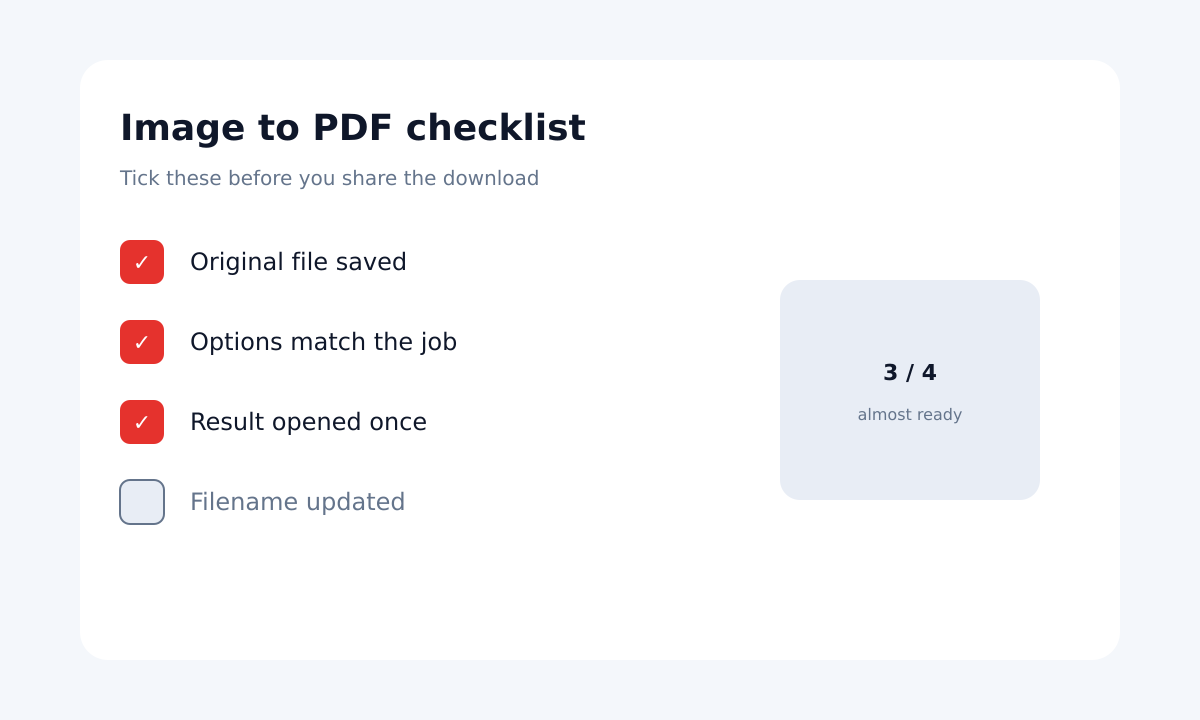 Image to PDF quality checklist