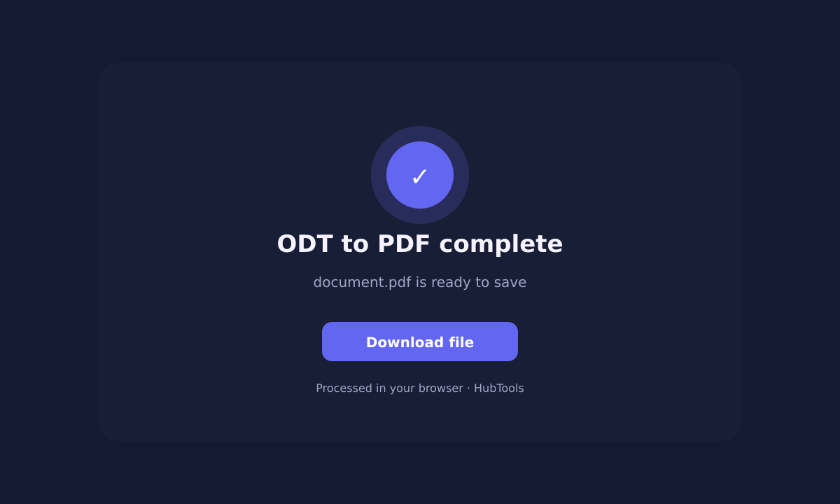 ODT to PDF download ready