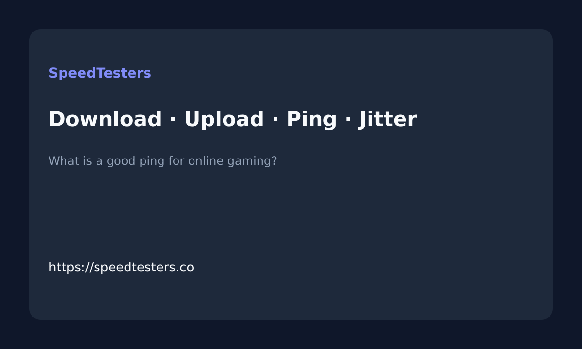 What is a good ping for online gaming? metrics on SpeedTesters