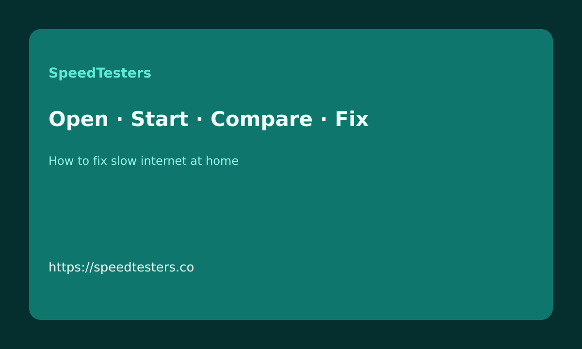 How to use SpeedTesters for how to fix slow internet