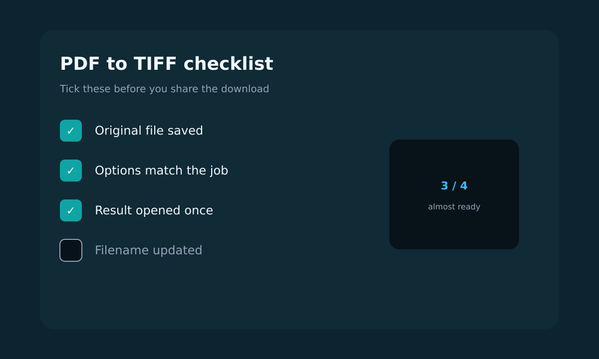 PDF to TIFF quality checklist