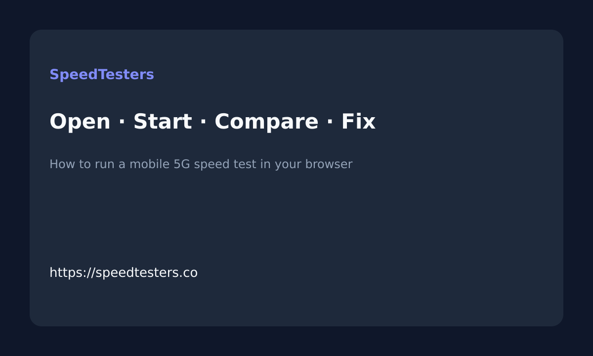 How to use SpeedTesters for 5g speed test