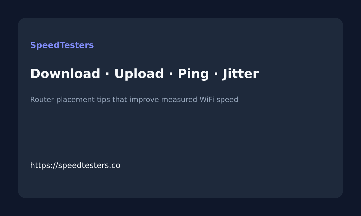 Router placement tips that improve measured WiFi speed metrics on SpeedTesters