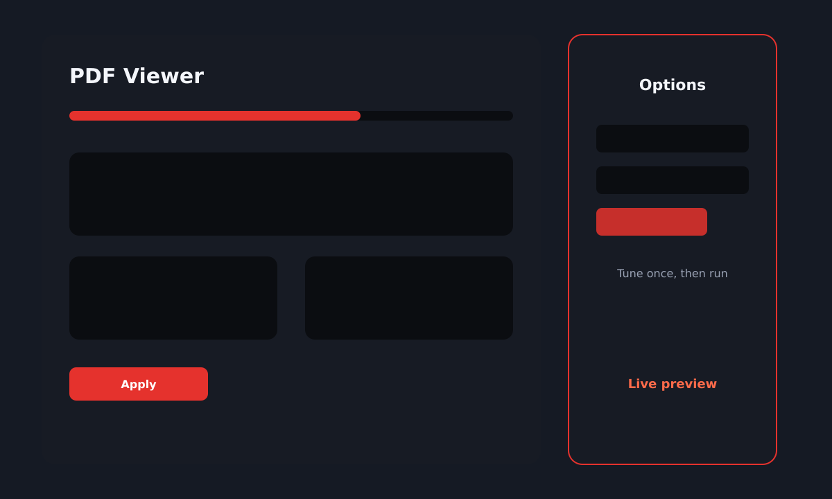 PDF Viewer options panel